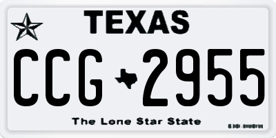 TX license plate CCG2955