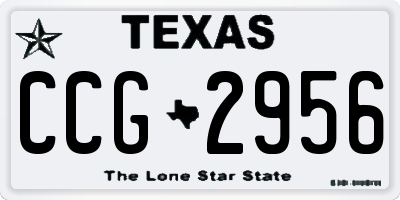 TX license plate CCG2956