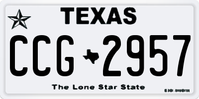 TX license plate CCG2957
