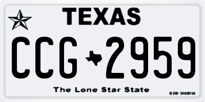 TX license plate CCG2959