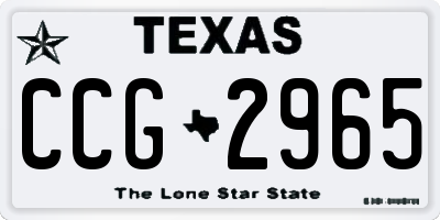 TX license plate CCG2965