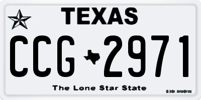 TX license plate CCG2971