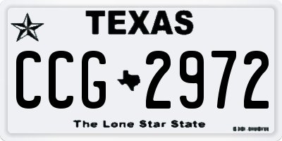 TX license plate CCG2972