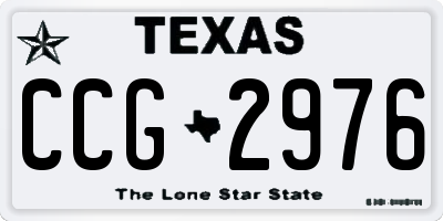 TX license plate CCG2976