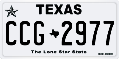 TX license plate CCG2977