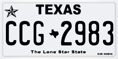 TX license plate CCG2983