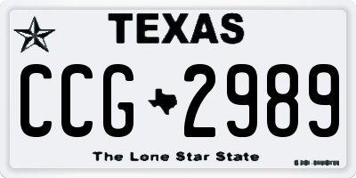 TX license plate CCG2989