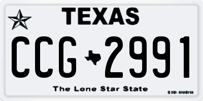 TX license plate CCG2991