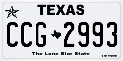 TX license plate CCG2993