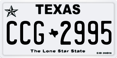 TX license plate CCG2995