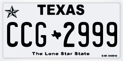 TX license plate CCG2999