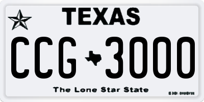 TX license plate CCG3000