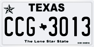 TX license plate CCG3013