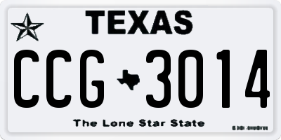TX license plate CCG3014
