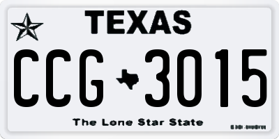 TX license plate CCG3015