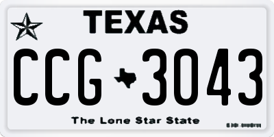TX license plate CCG3043