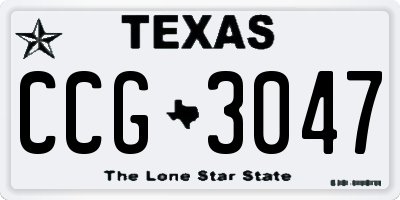 TX license plate CCG3047