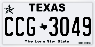 TX license plate CCG3049
