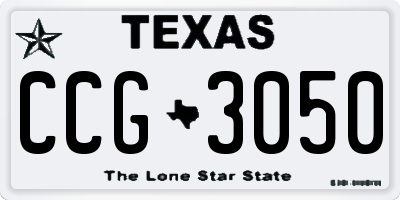 TX license plate CCG3050