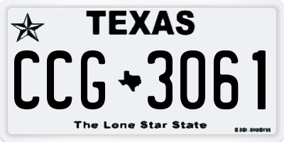 TX license plate CCG3061