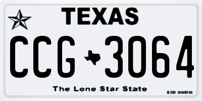 TX license plate CCG3064