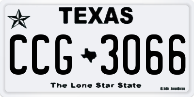 TX license plate CCG3066