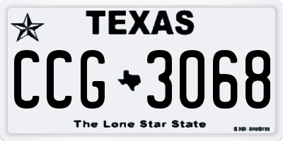 TX license plate CCG3068