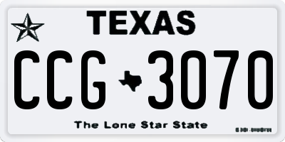 TX license plate CCG3070
