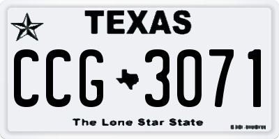 TX license plate CCG3071