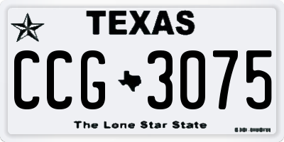 TX license plate CCG3075