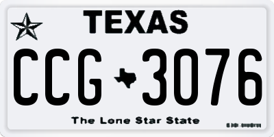 TX license plate CCG3076