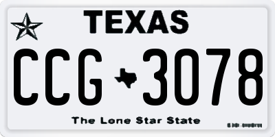 TX license plate CCG3078