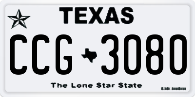 TX license plate CCG3080