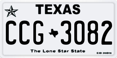 TX license plate CCG3082