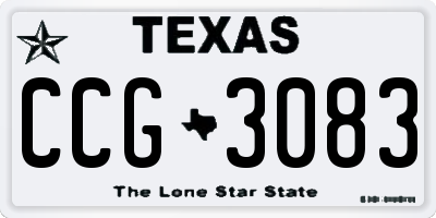 TX license plate CCG3083