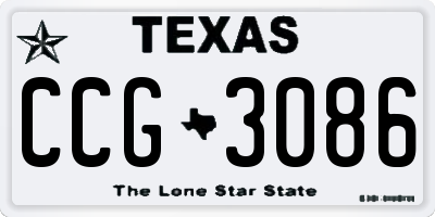 TX license plate CCG3086