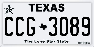 TX license plate CCG3089