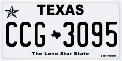 TX license plate CCG3095