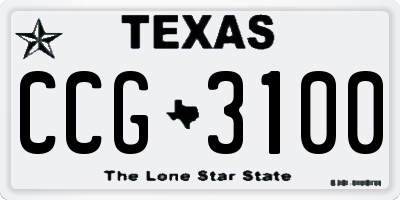 TX license plate CCG3100