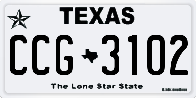 TX license plate CCG3102