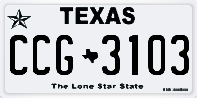 TX license plate CCG3103