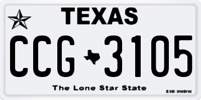 TX license plate CCG3105