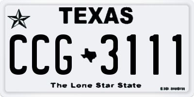 TX license plate CCG3111