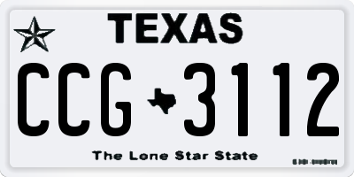 TX license plate CCG3112