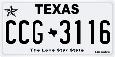 TX license plate CCG3116