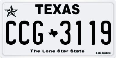 TX license plate CCG3119