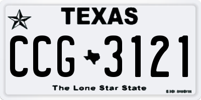 TX license plate CCG3121