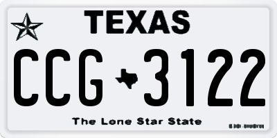 TX license plate CCG3122