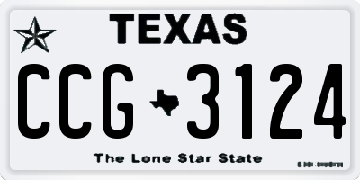 TX license plate CCG3124