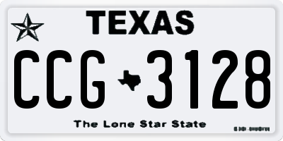 TX license plate CCG3128